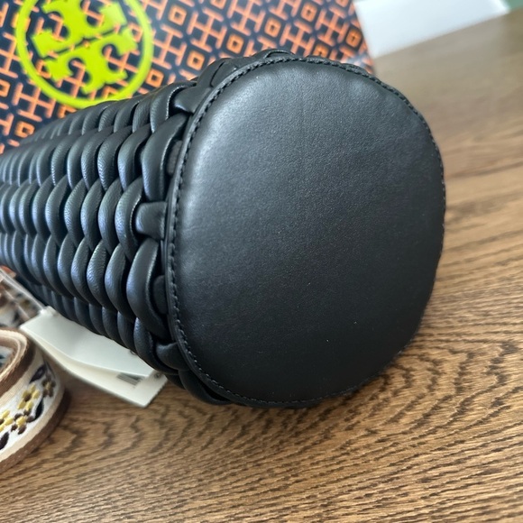 NWT! NEW! Tory Burch Emerson Basketweave Woven Mini Bucket Bag -Women leather - Picture 6 of 12